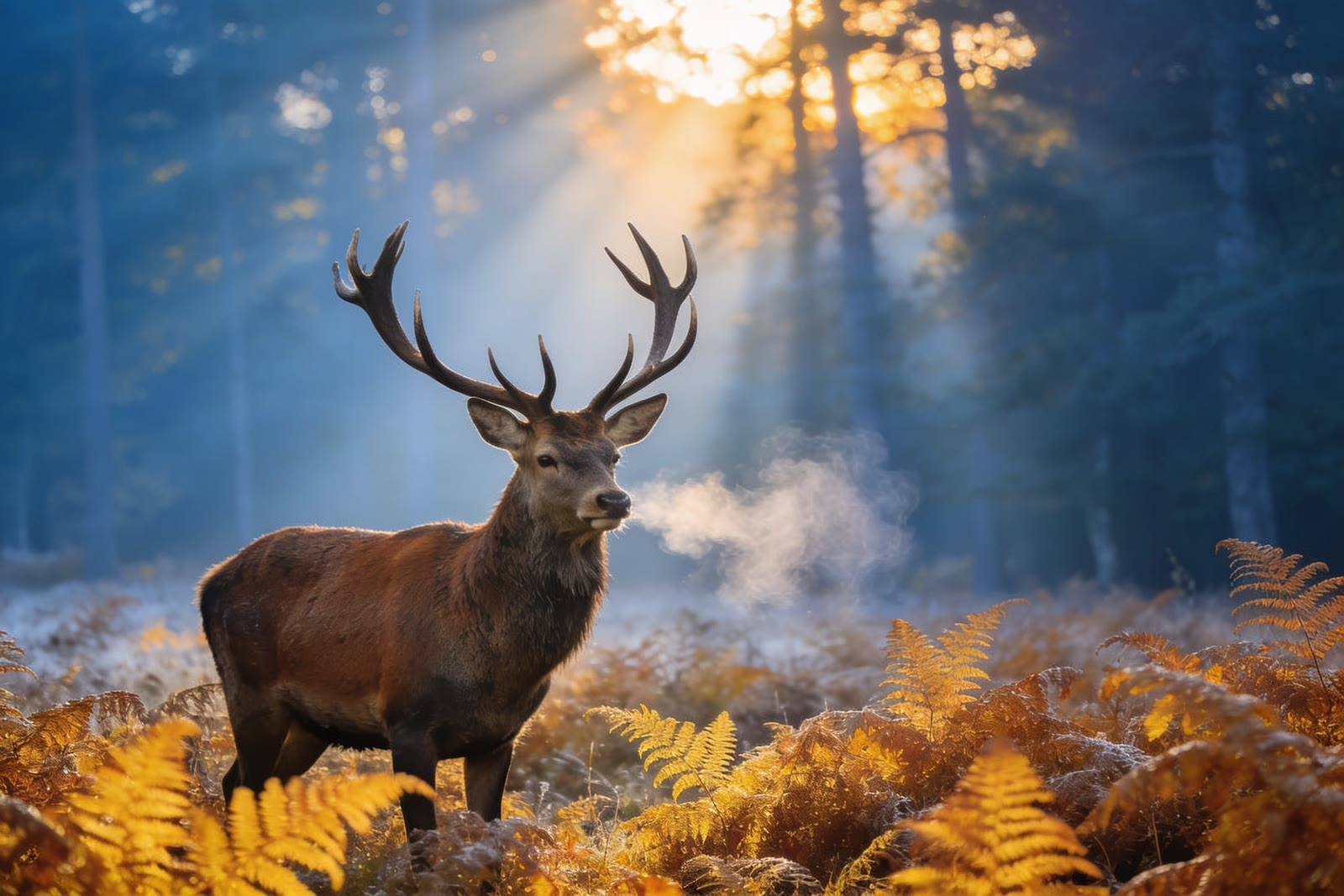 Stag in the Bracken, Highland forest