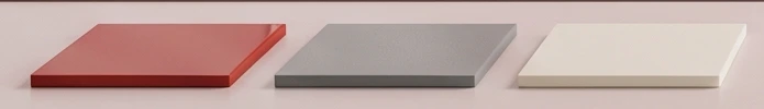 Enamel, grey and cream samples